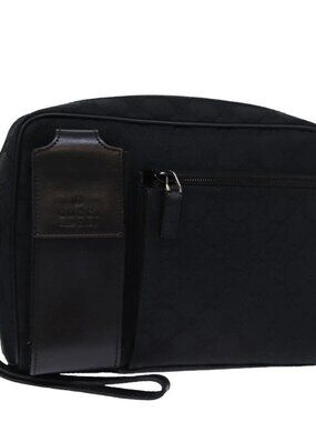 GUCCI GG Canvas Clutch Bag Black